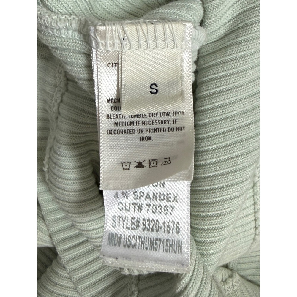 Citizens of Humanity Ribbed Long Sleeve Bina Crewneck Top in Pistachio Size S - Picture 6 of 9
